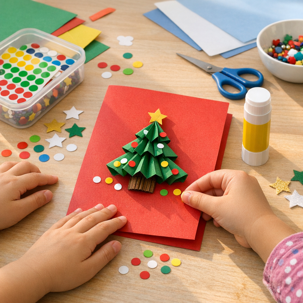 Comment créer une carte de Noël en maternelle, côté collège