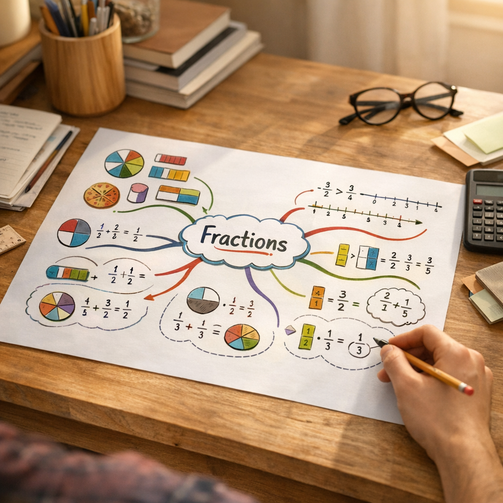 Créer ou télécharger une carte mentale de fractions sans copier un PDF