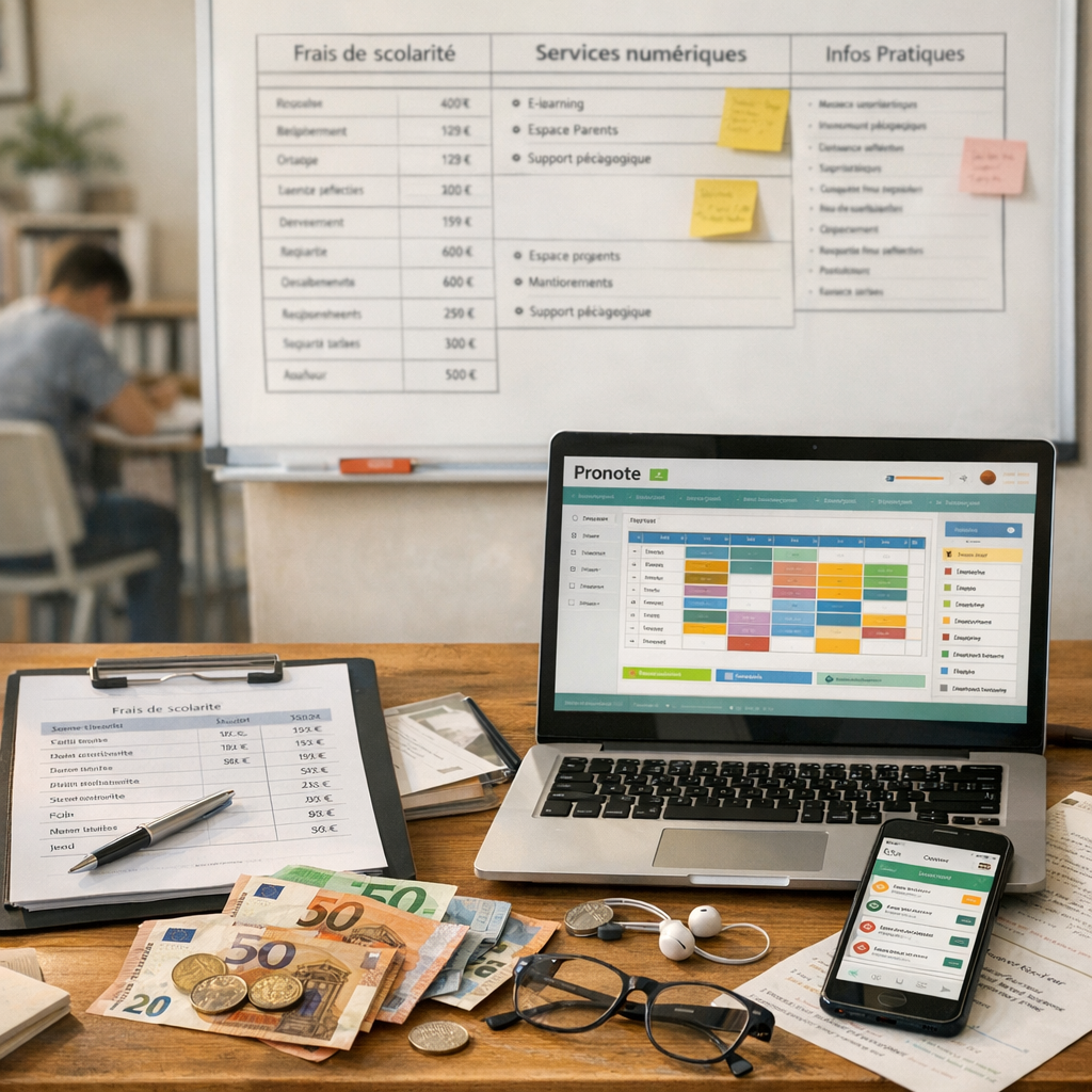 Frais de scolarité, services numériques et questions associées&nbsp;: le tableau à consulter