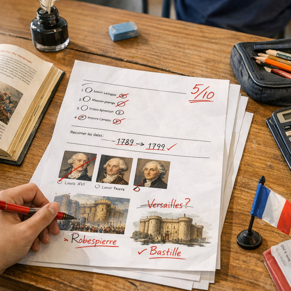QCM, dates, personnages et institutions&nbsp;&nbsp;: les erreurs fréquentes des 4e