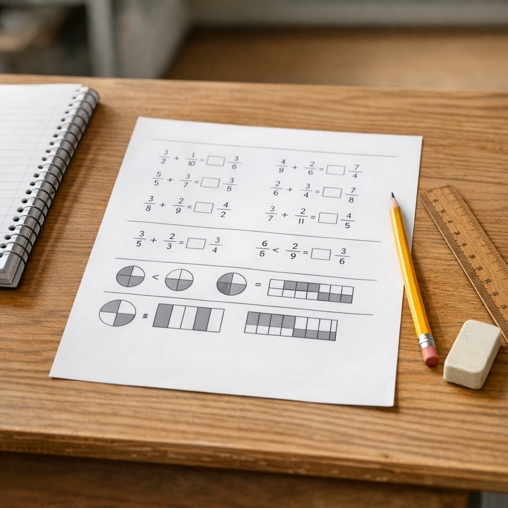 Le contrôle de Fractions en 5ème se réussit avec méthode