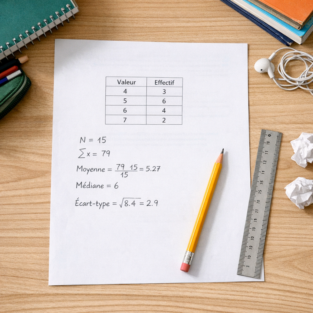 Le contrôle de Statistiques en 3e : une évaluation à imprimer