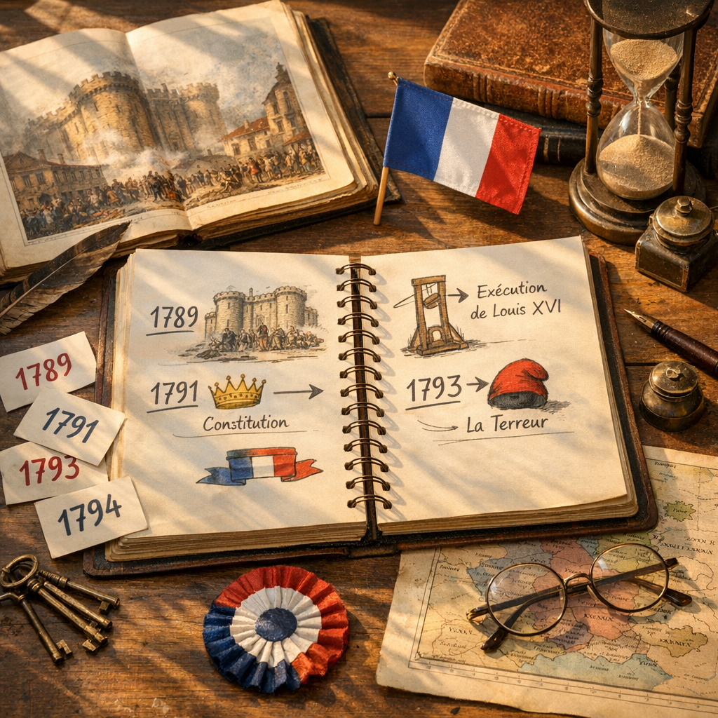 Méthode pour retenir les dates de la Révolution française