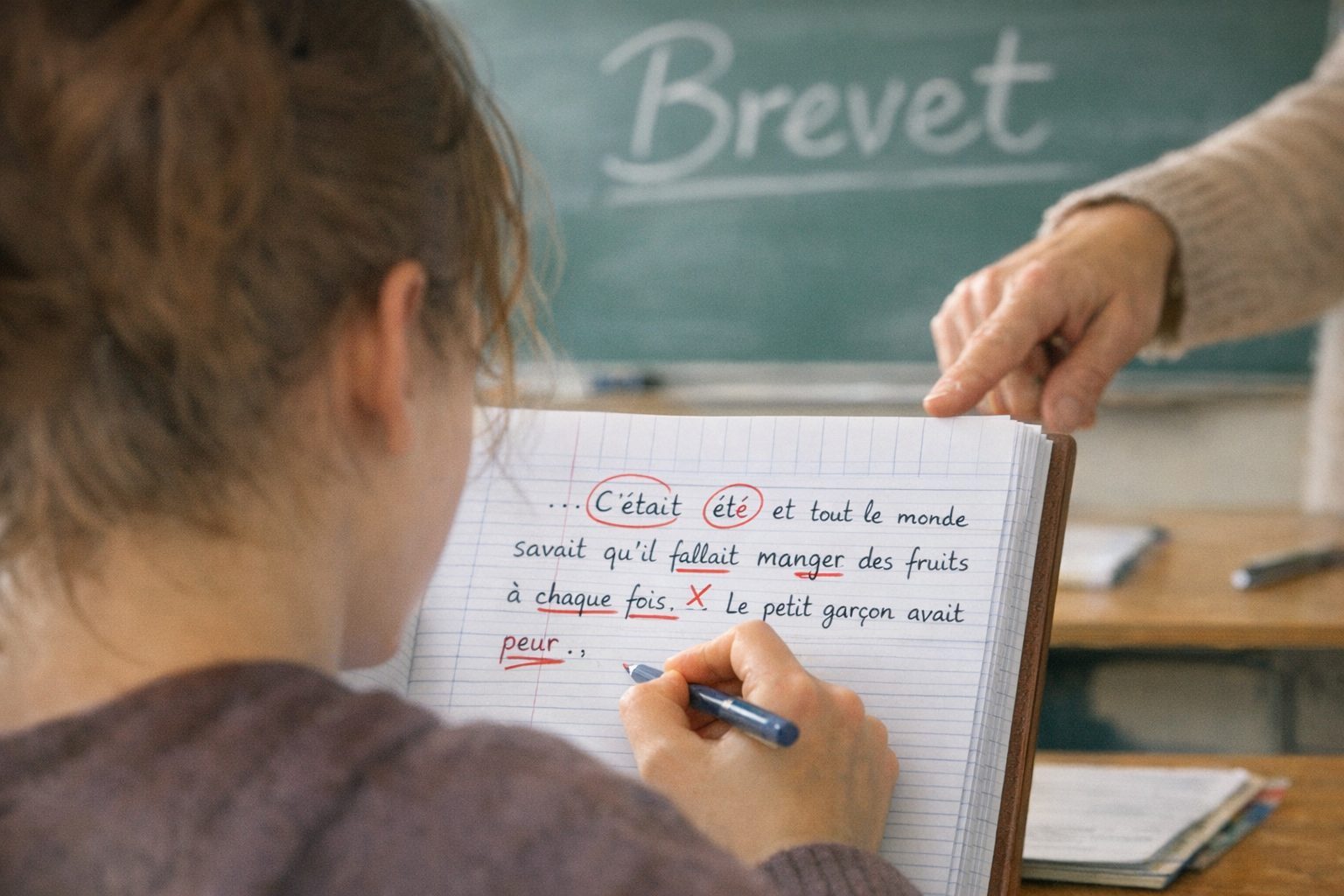 Dictée 3e corrigée : texte niveau brevet + analyse des pièges