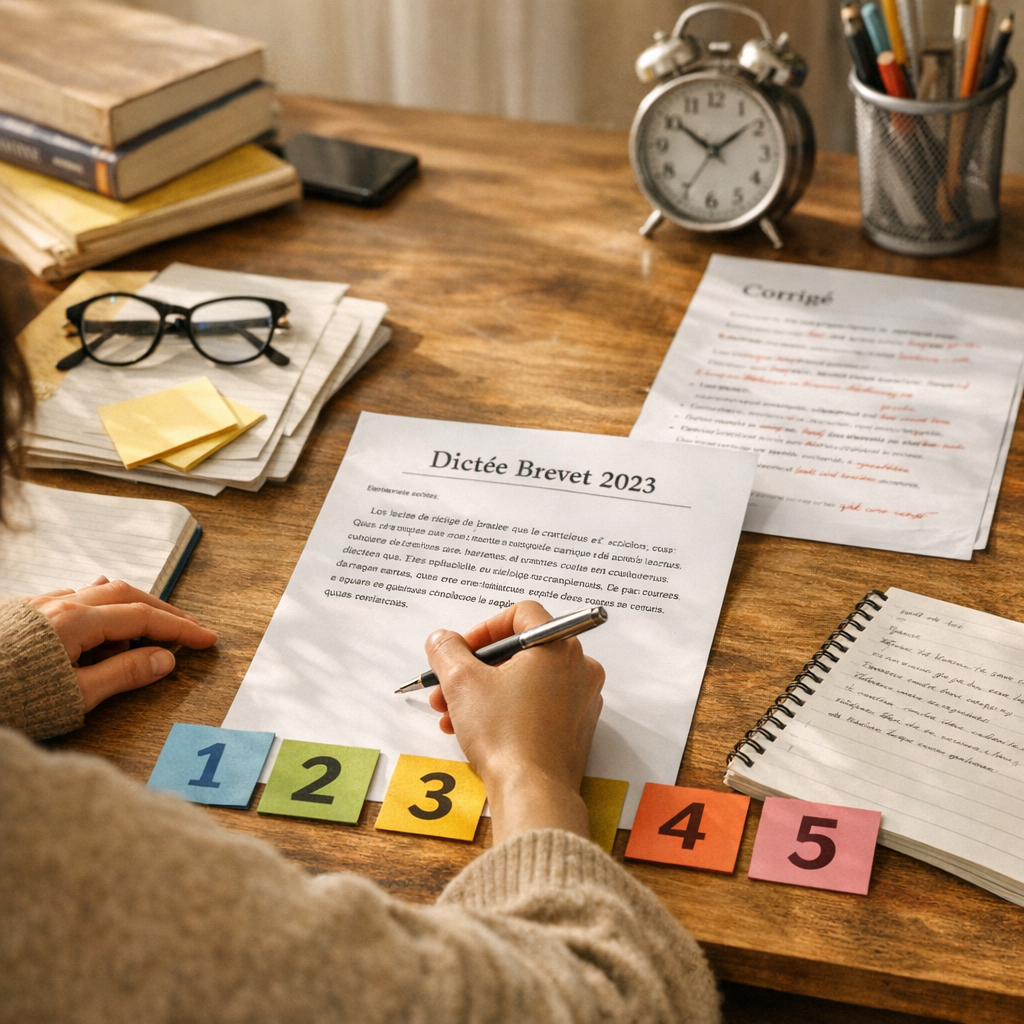 S’entraîner à la dictée du brevet avec le sujet 2023&nbsp;&nbsp;: méthode simple en 5 étapes