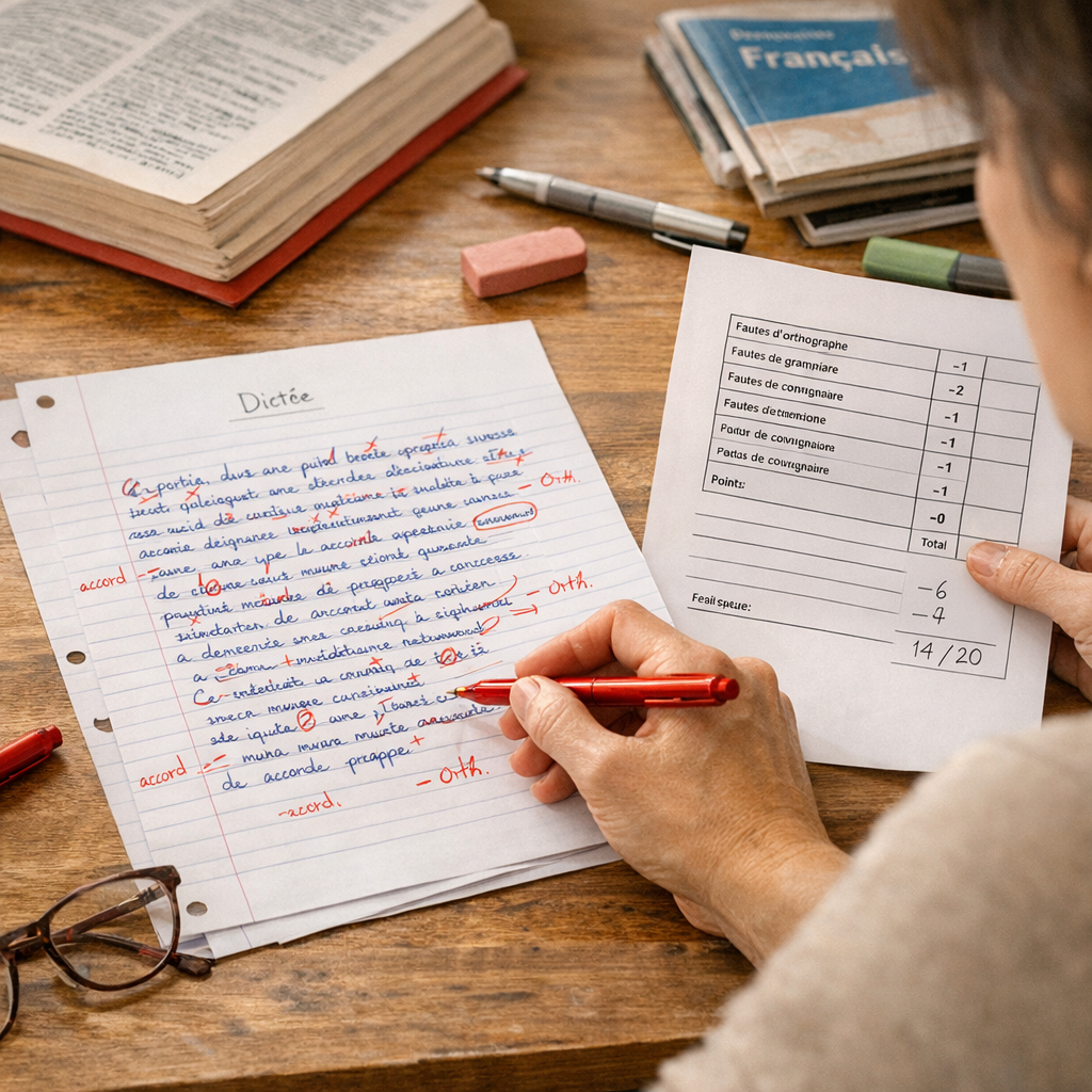 Correction détaillée et barème de la dictée au brevet