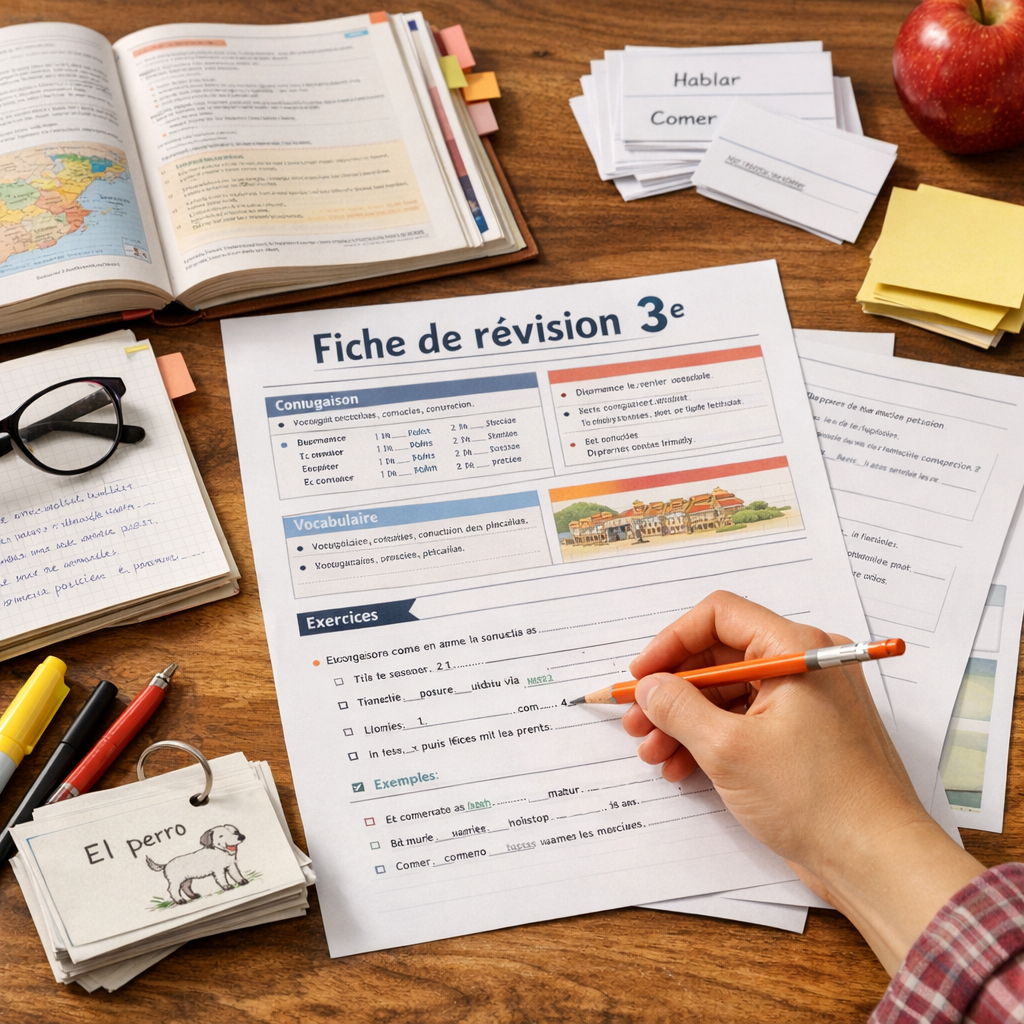 Fiche de révision 3e : méthode, exemples et exercices imprimables