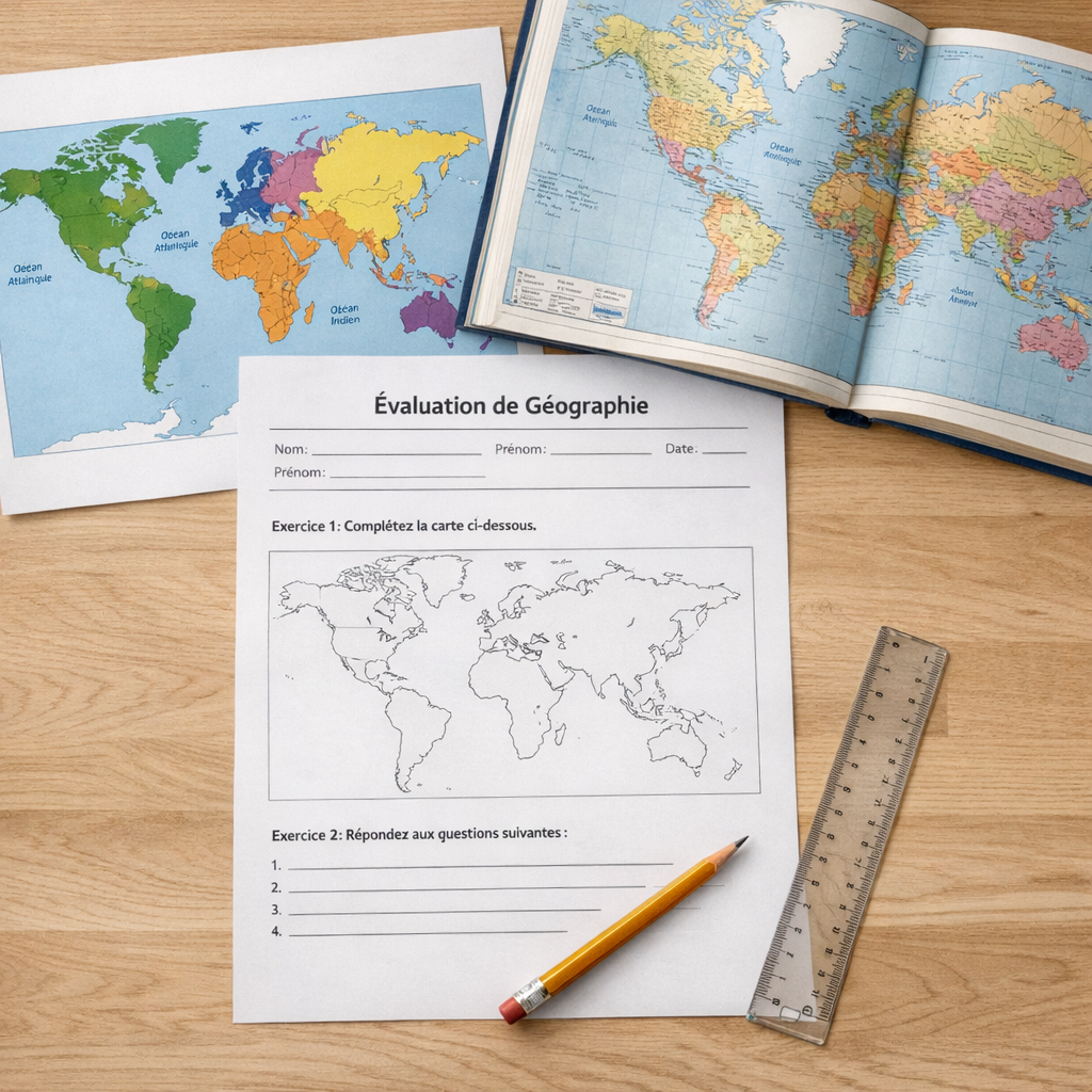 Prépare ton évaluation de Géographie en 6e avec ce PDF