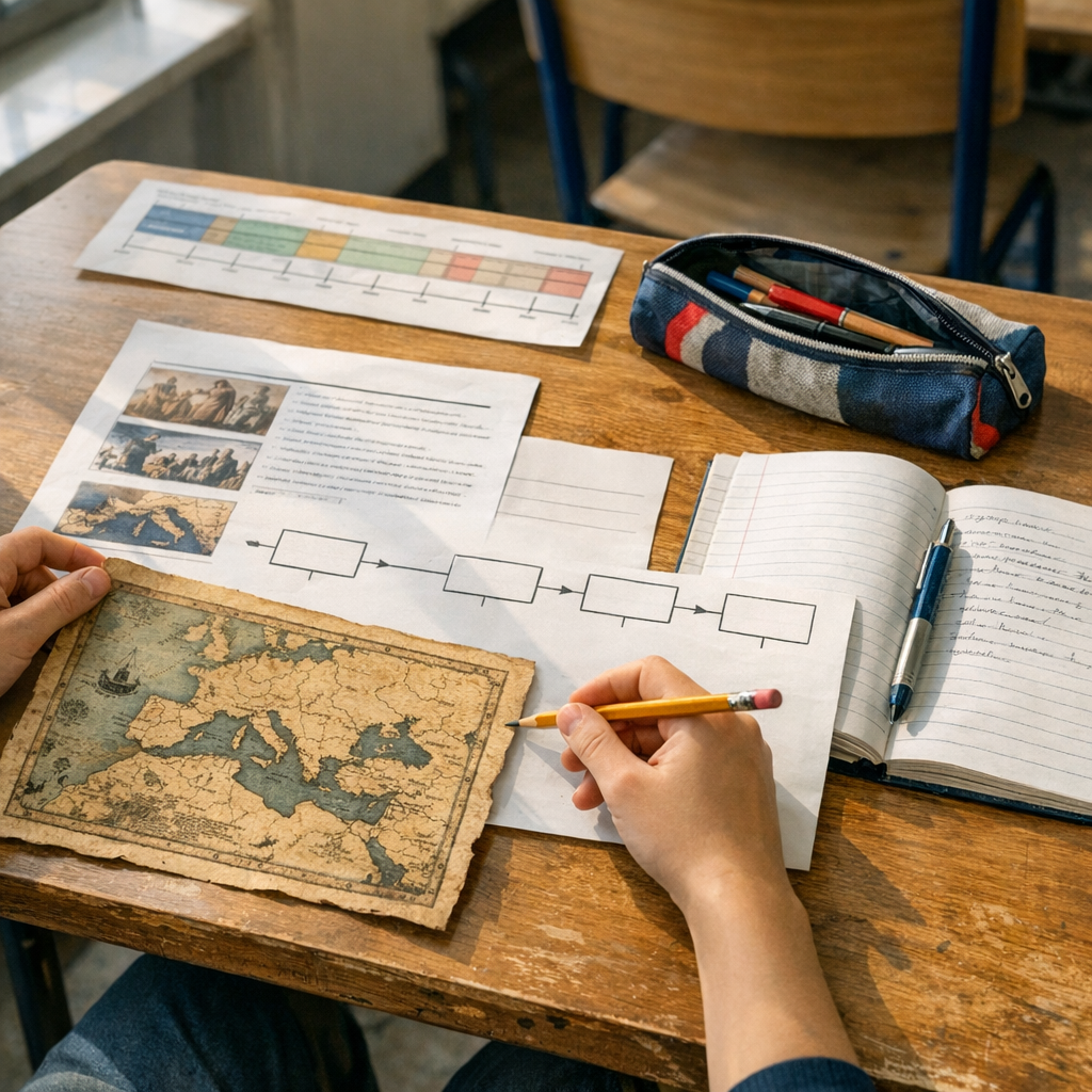 L'évaluation d'Histoire en 6e se révise avec un PDF à imprimer