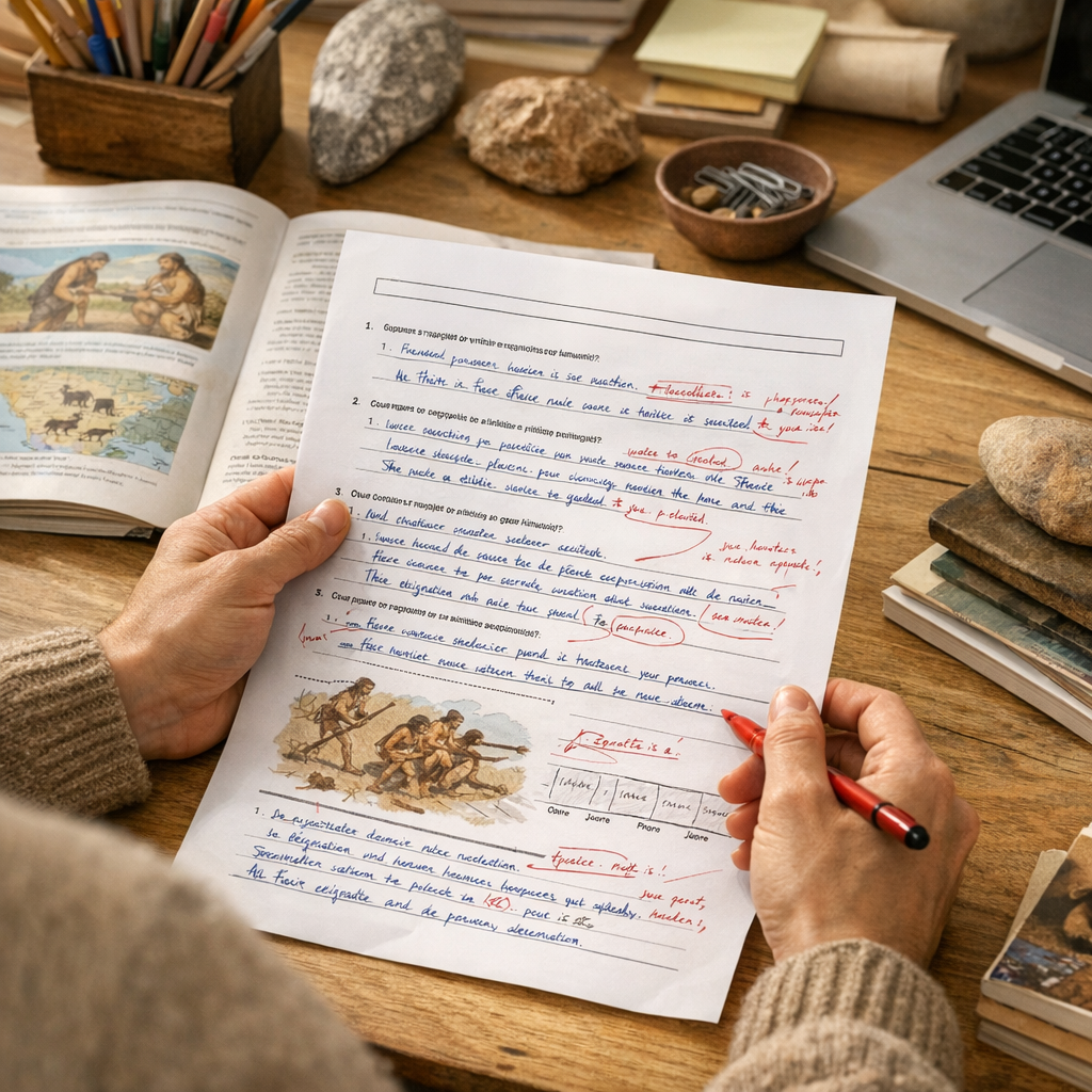 Page correction&nbsp;: réponses détaillées et lisibles