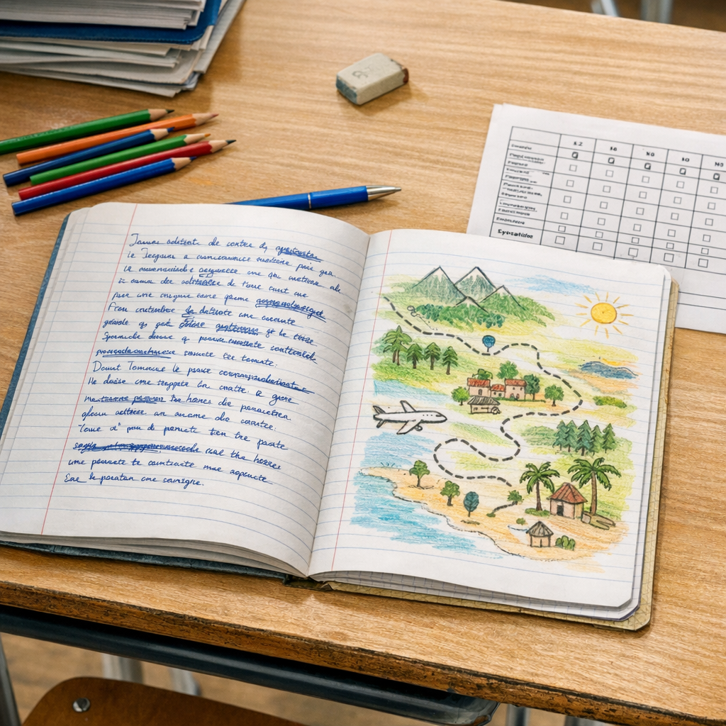 Préparer l’évaluation du récit de voyage en 5ème avec un PDF