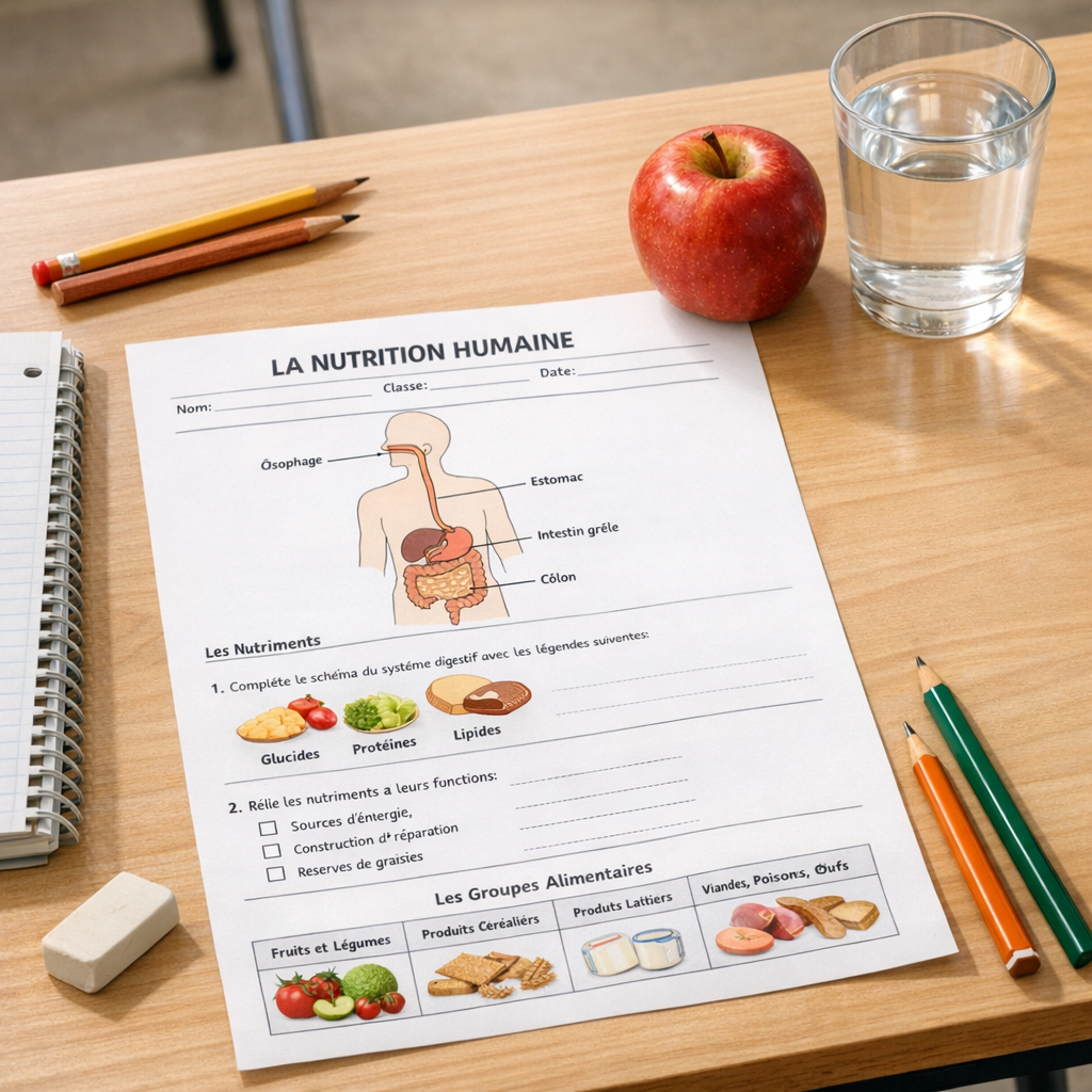 Réussis l’évaluation de SVT sur l’Alimentation Humaine en 6e