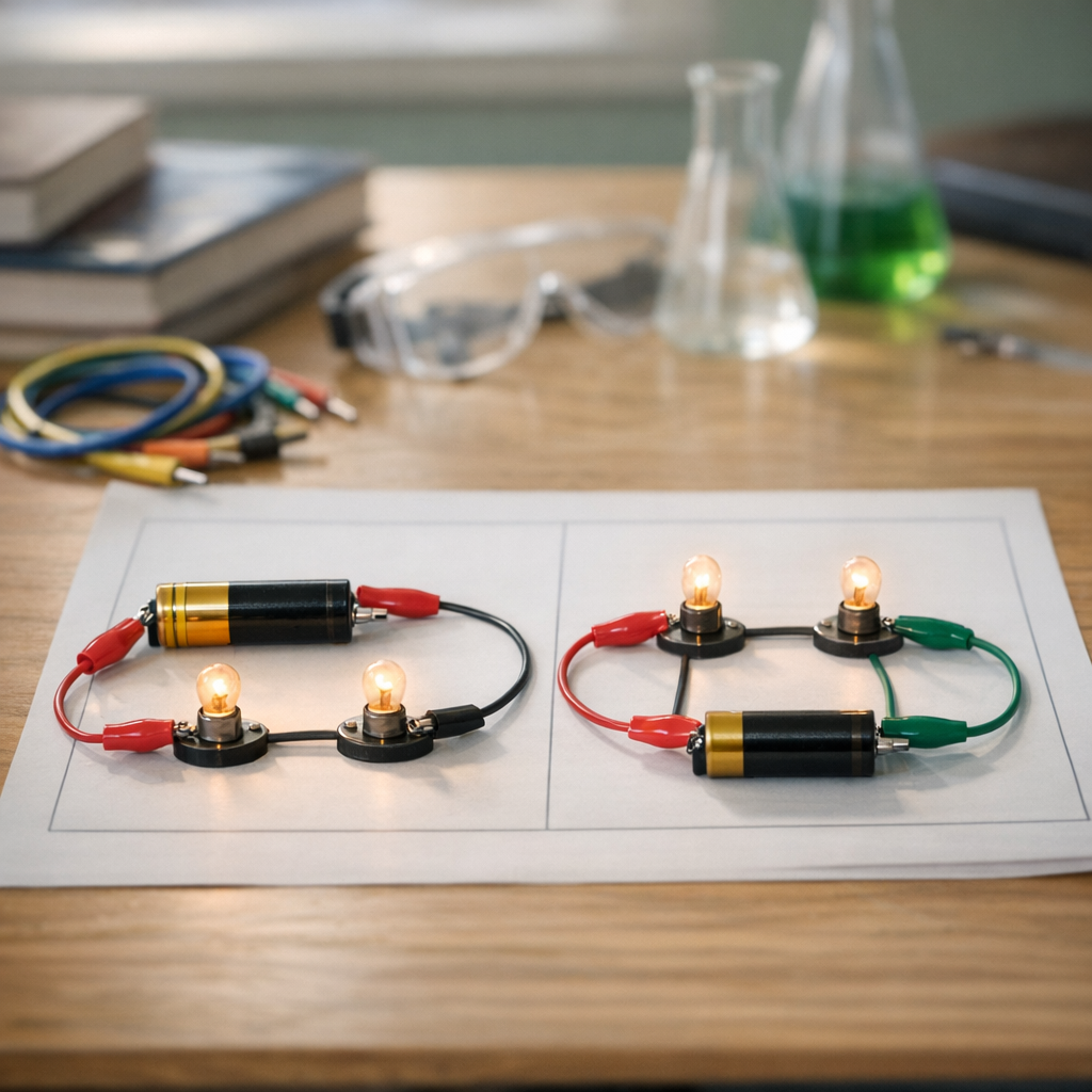 Les circuits en série et en dérivation : exercices corrigés 5e en PDF