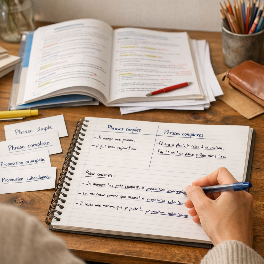 Exemples résolus&nbsp;&nbsp;: types de phrases et phrase simple ou complexe