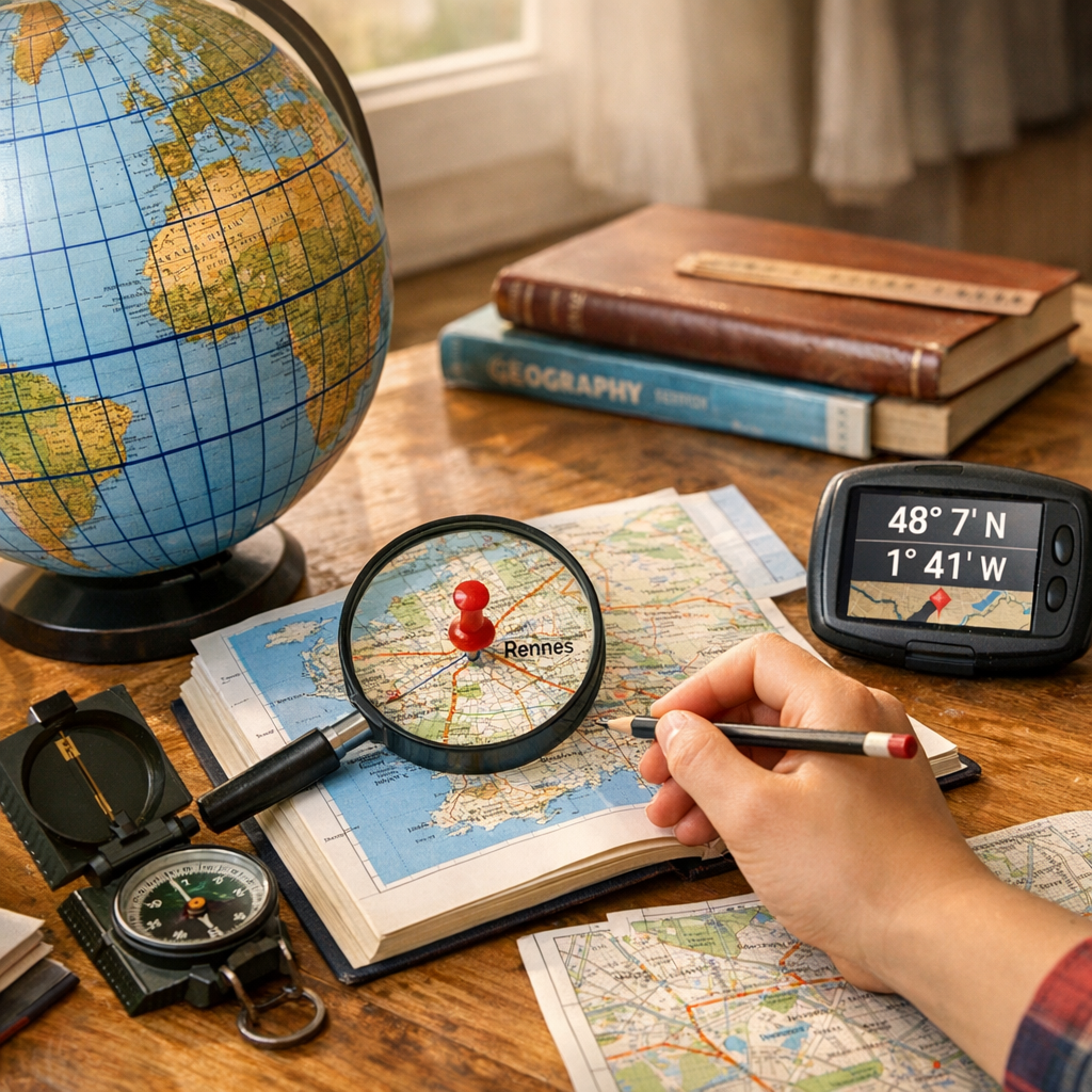 Se repérer sur la Terre&nbsp;: latitude, longitude et cas pratique à Rennes