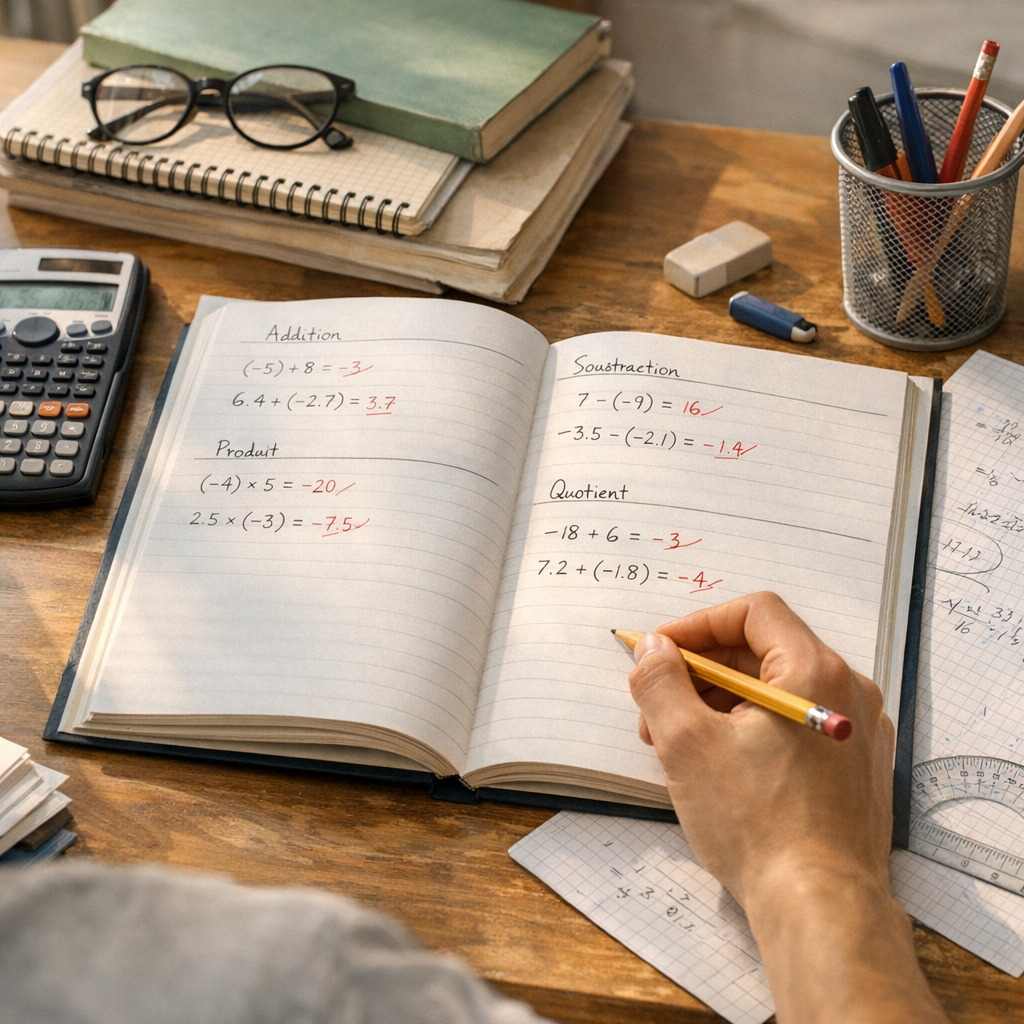 Exercices corrigés : addition, soustraction, produit et quotient