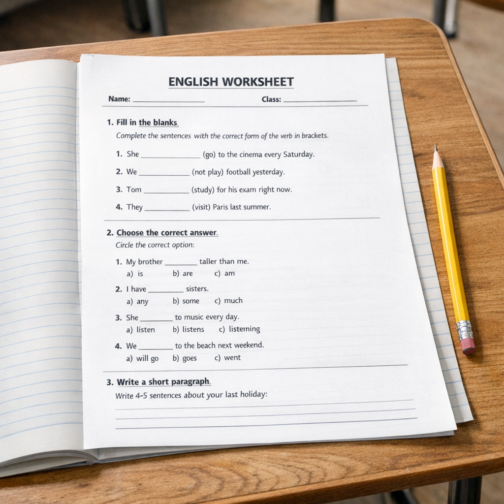 Réussis tes exercices d'anglais en 5ème avec cette évaluation