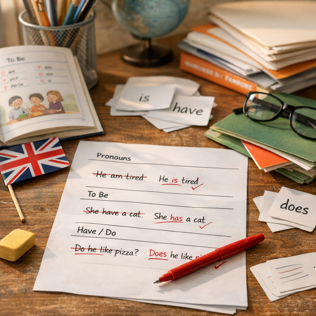 Pronoms, be, have, do/does : les erreurs fréquentes des francophones