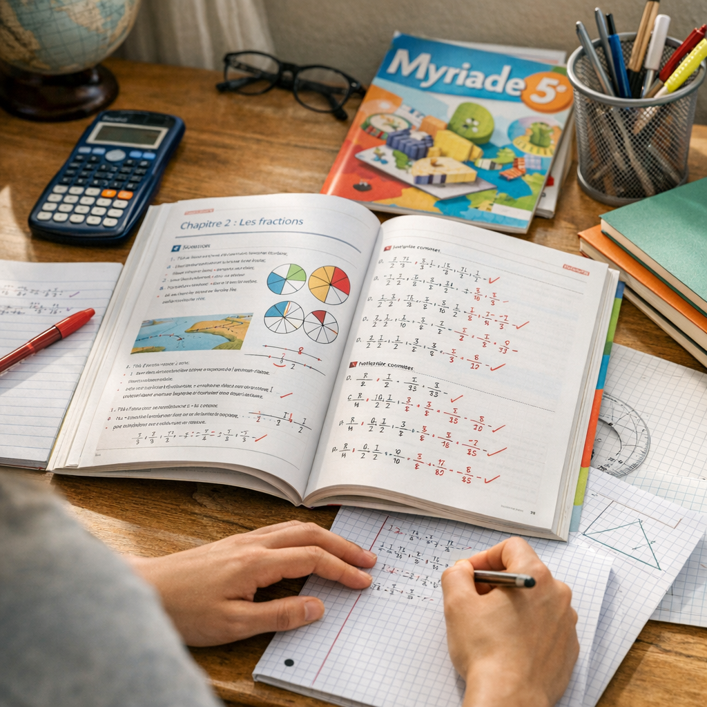 Les chapitres de maths 5e à réviser avec Myriade