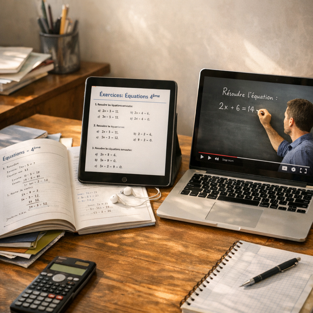 PDF, manuel ou vidéo&nbsp;: où trouver des exercices d’équations 4ème fiables&nbsp;?
