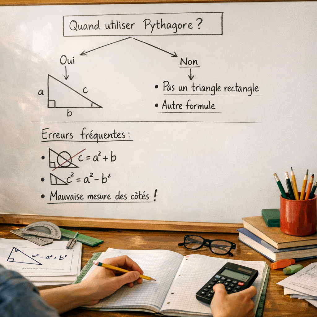 Quand utiliser Pythagore ? L’arbre de décision et les erreurs fréquentes