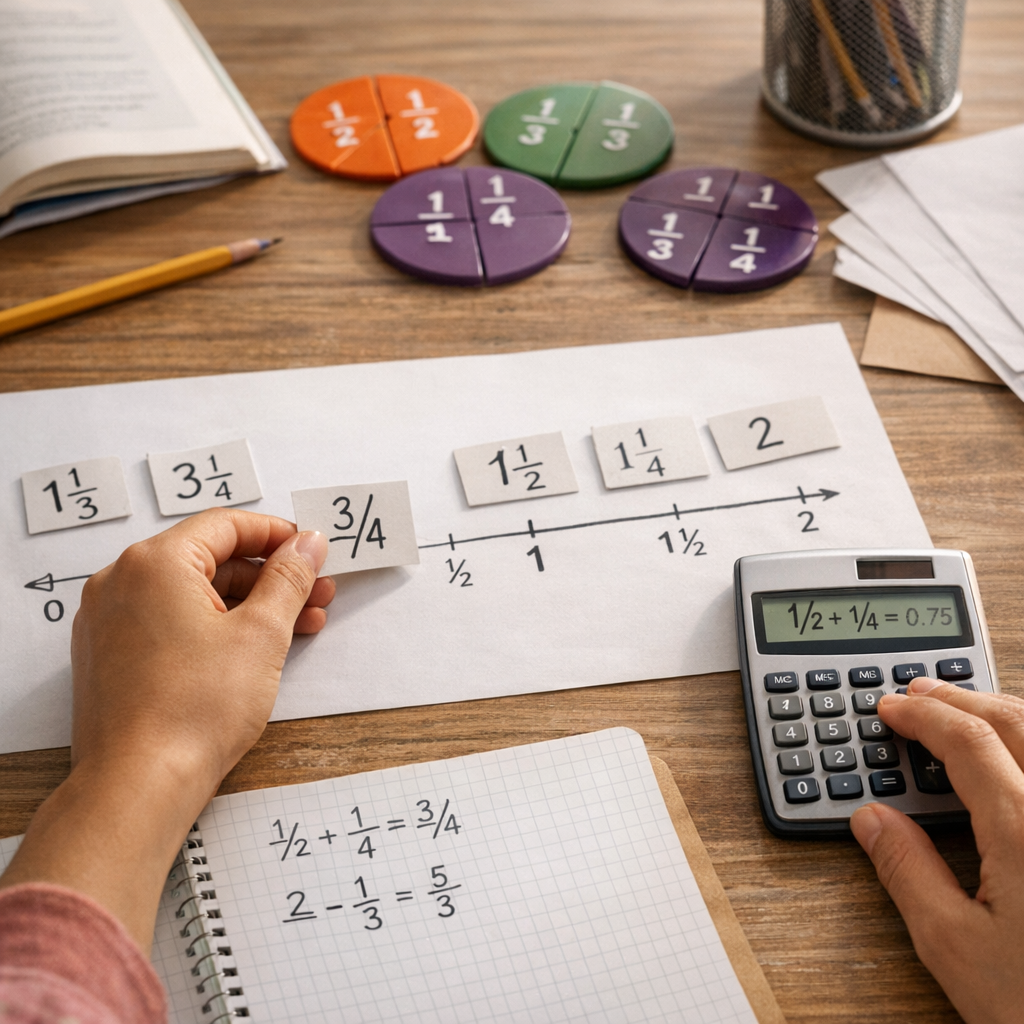 Comparer, placer sur une ligne et faire des calculs simples