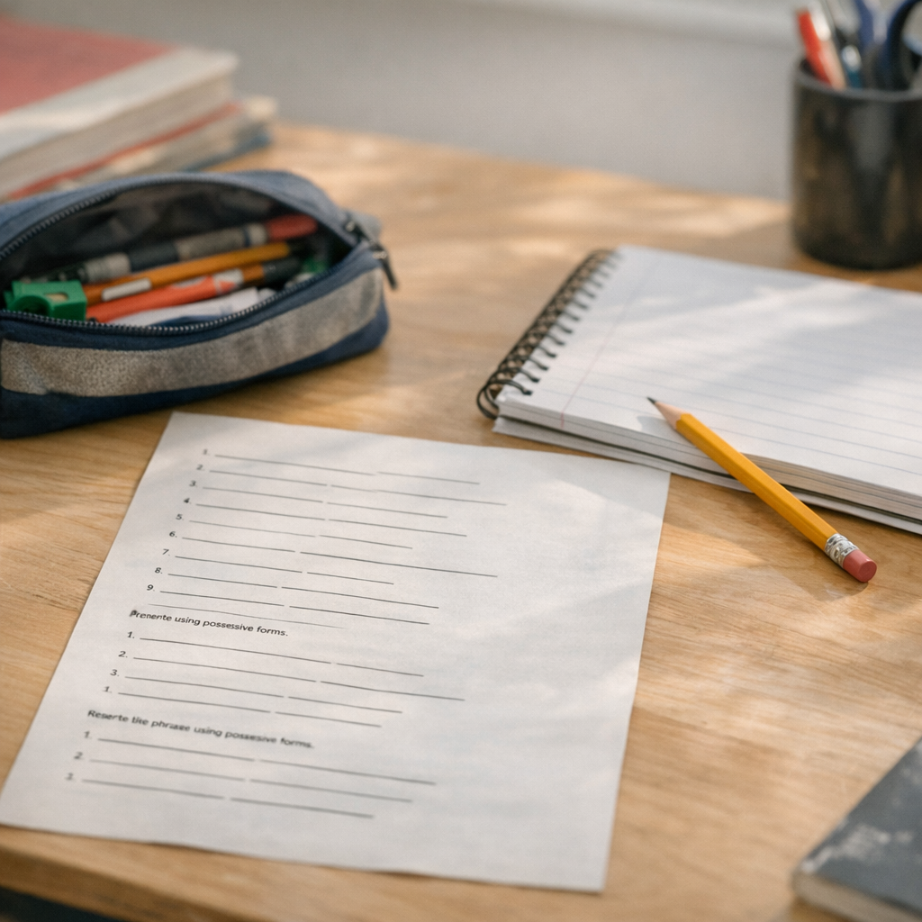 En 6e, le Génitif en Anglais devient clair avec des Exercices PDF