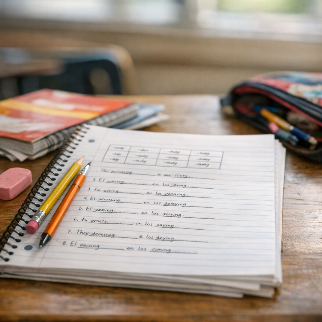 Le gérondif en espagnol se comprend mieux au collège