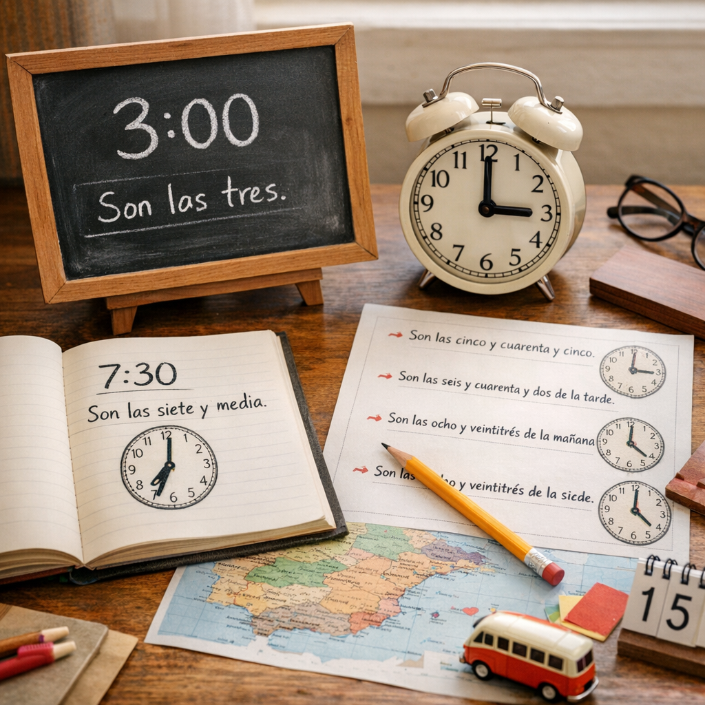 Les heures en espagnol : exemples résolus du plus simple au plus précis
