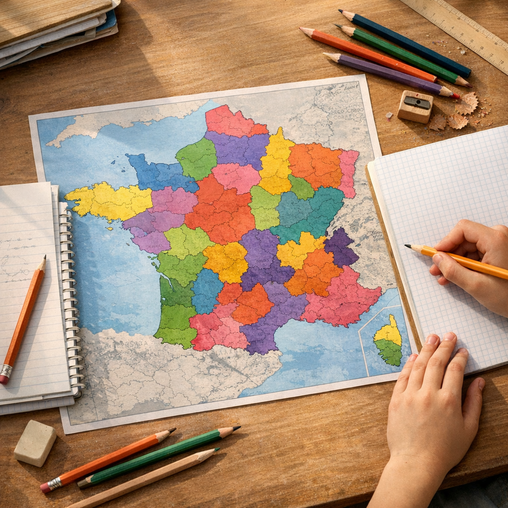 Comment apprendre la liste des régions de France au collège