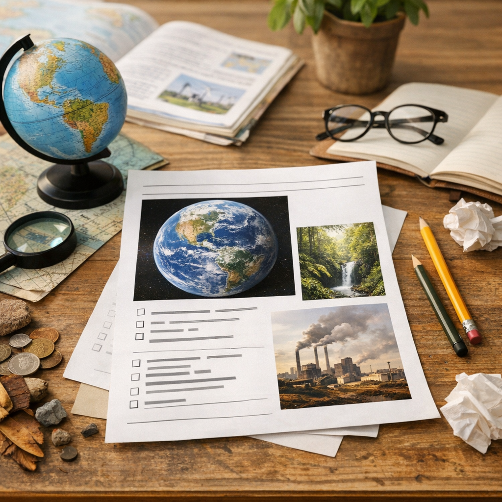 Évaluation imprimable : la planète Terre, l’environnement et l’action humaine