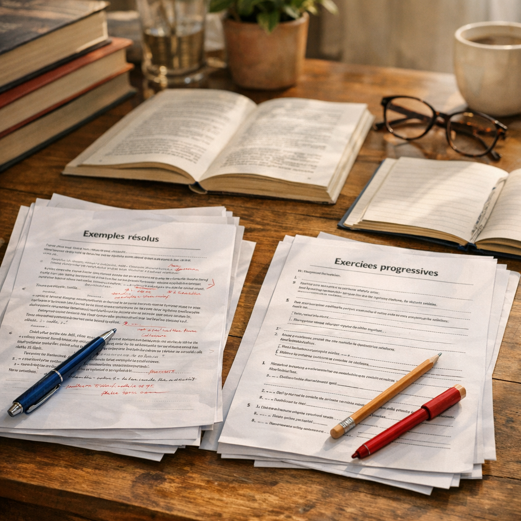 Exemples résolus et exercices progressifs à imprimer