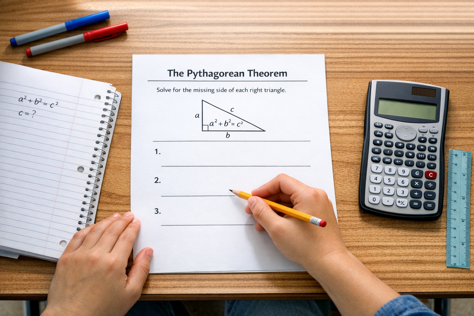Théorème de Pythagore (4e) : fiche + 10 exercices corrigés