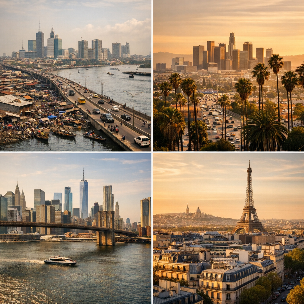 Les villes dans la mondialisation : étude de cas Lagos, Los Angeles, New York et Paris