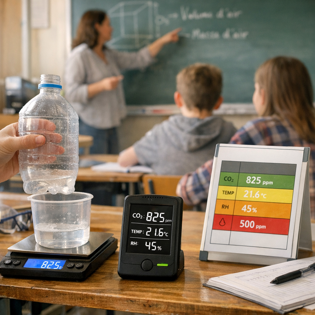 Mesurer l’air en classe : expérience guidée et tableau de repères